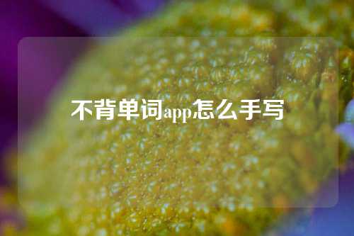 不背单词app怎么手写  第1张