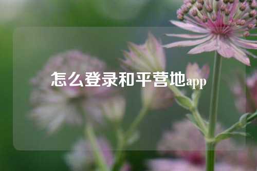 怎么登录和平营地app  第1张