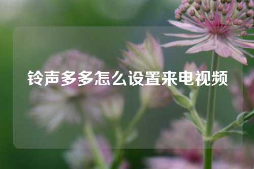 铃声多多怎么设置来电视频  第1张